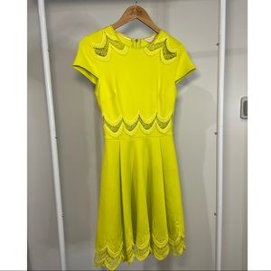 Ted Baker Embroidered Cap Sleeve Dress